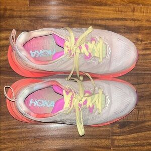 Hoka Women's Pink and Orange Athletic Shoes